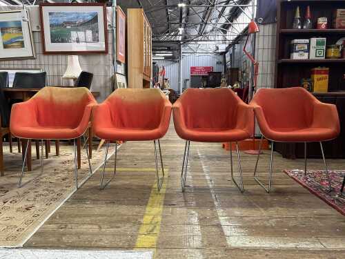 Set of four mid-century Hille chairs