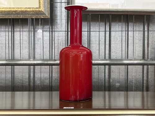 Mid-century Holmegaard red cased glass 'Gulvvase'