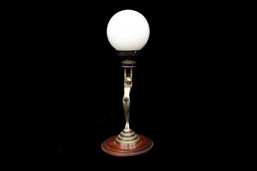 Art Deco Diana chromed metal table lamp