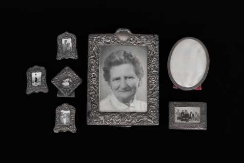 Collection of English sterling silver mounted picture frames