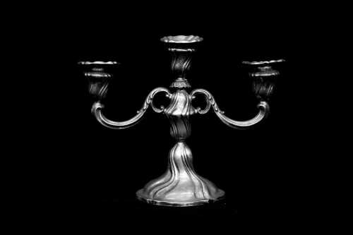 Antique German weighted 835 silver candelabra
