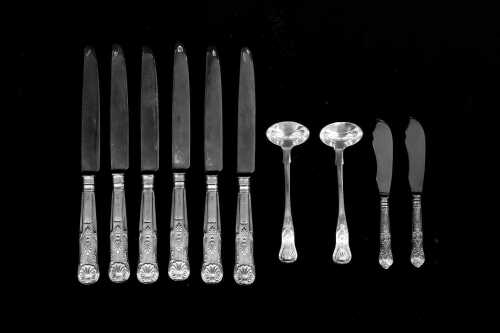 British sterling silver King's pattern cutlery