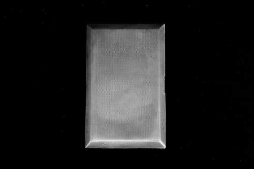 English sterling silver cigarette case, weight 214g