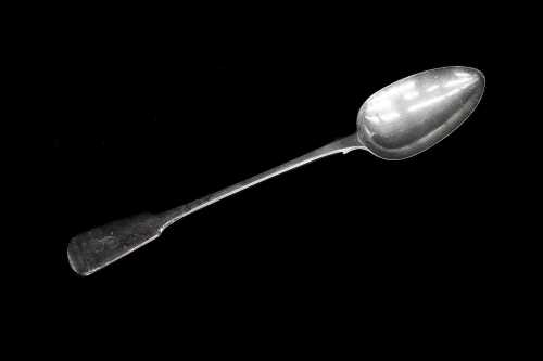 George IV English sterling silver fiddle pattern serving spoon, weight 126g