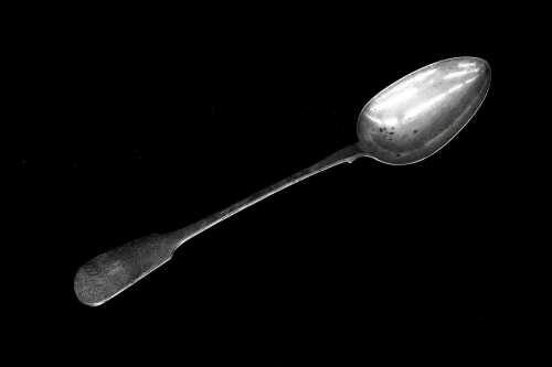 William IV English sterling silver fiddle pattern serving spoon, weight 111g