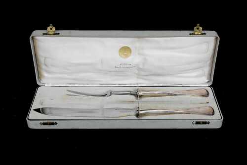 W&S. Sorensen 'Patricia' Danish sterling silver mounted carving set