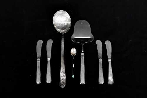 Sterling silver and mounted pieces including Danish