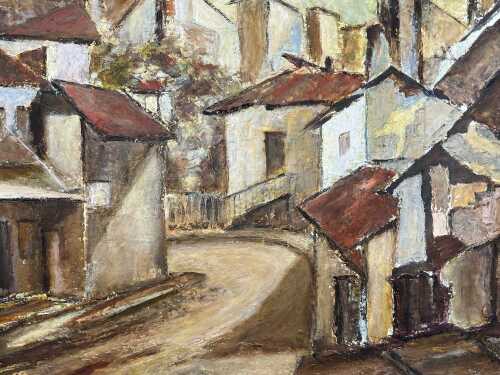 Peter E. Bardulis (1912-1988), Fragments of City (Rocks). Oil painting on board
