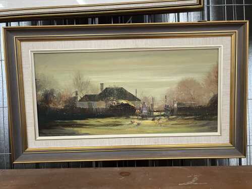 Colin Ross Parker (1941 - ), Braidwood Farm, oil painting on pine board