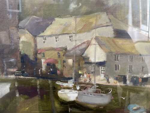 Maxwell Wilks (1944 - ), Padstow Harbour 1986, oil painting on artist board