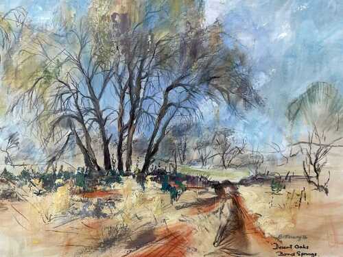 Brian V. Nunan (1932-), Desert Oak, Bond Springs, 1976. Mixed media on paper