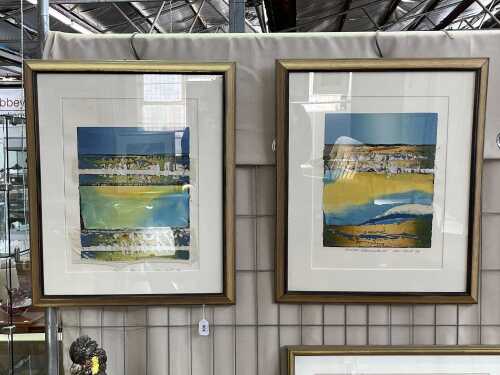 Jan Neil (working 1990s), pair of mixed media paintings on paper
