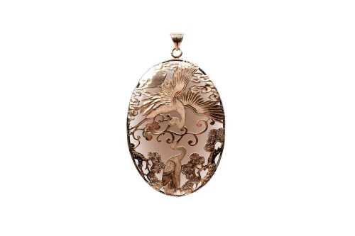A smoky quartz pendant in 10ct rose gold
