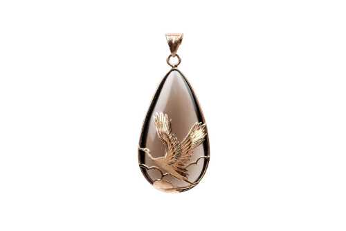 A smoky quartz pendant in 10 carat rose gold
