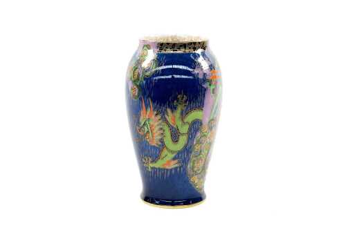 Crown Devon Chinoiserie Art Deco lustre porcelain vase