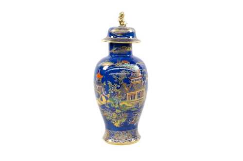 Antique Carlton Ware 'Mikado' porcelain ginger jar with Foo Dog finial