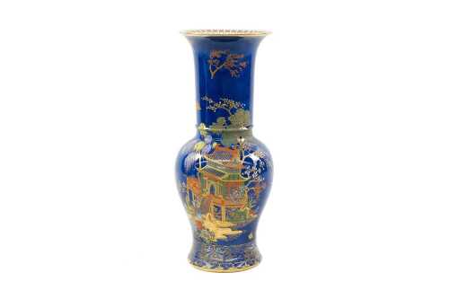 Carlton Ware Bleu Royale 'New Mikado' porcelain vase