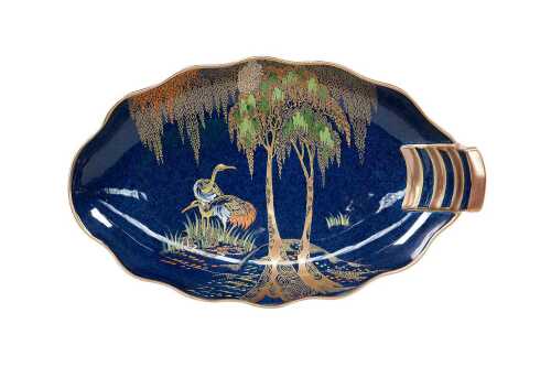 Carlton Ware Bleu Royale 'New Heron' porcelain dish