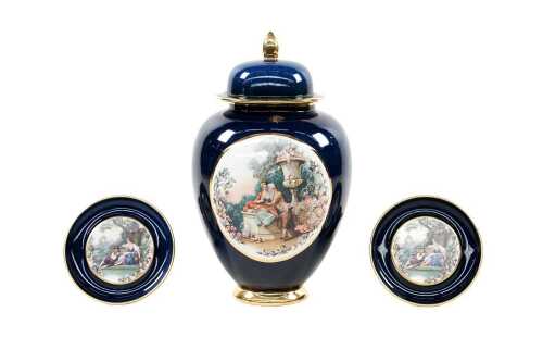 Three Carlton Ware 'Enchantment Medallion' porcelain pieces