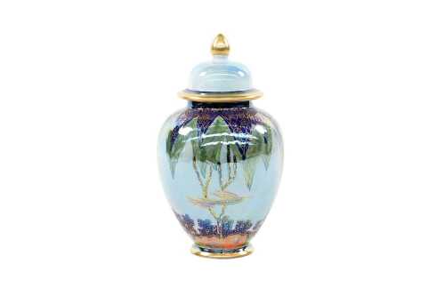 Carlton Ware 'Tree and Swallow' limited edition lustre porcelain jar