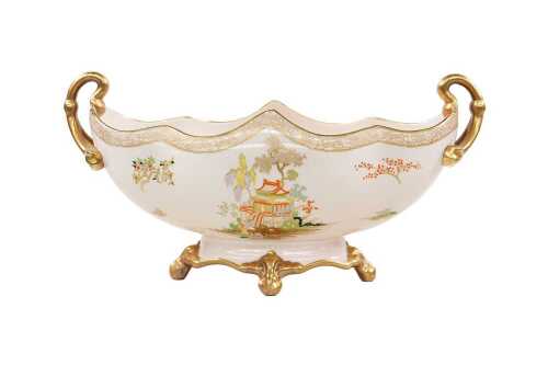 Carlton Ware 'New Mikado' porcelain gondola bowl in blush pink