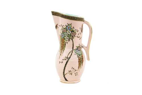 Crown Devon Art Deco blush pink porcelain jug
