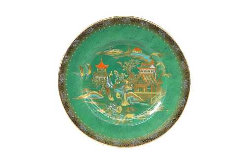 Carlton Ware Verte Royale 'Mikado' porcelain cabinet plate