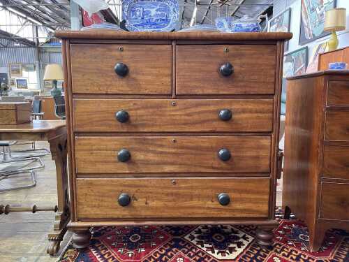 Colonial Australian cedar chest of five drawers