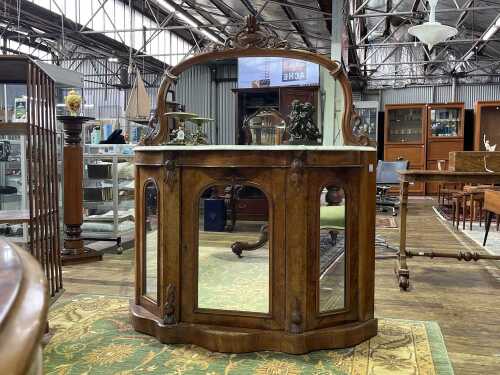 Victorian burr walnut credenza