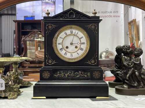 19th century French slate mantel clock