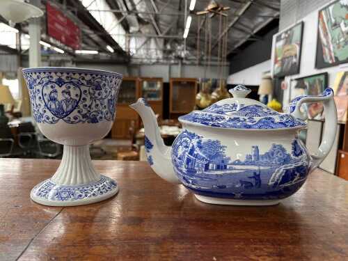 Two Spode blue and white porcelain pieces