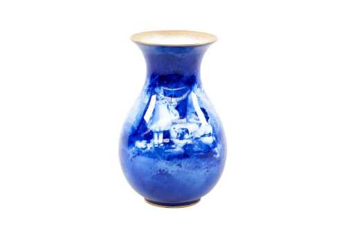 Antique Royal Doulton 'Blue Children' porcelain vase