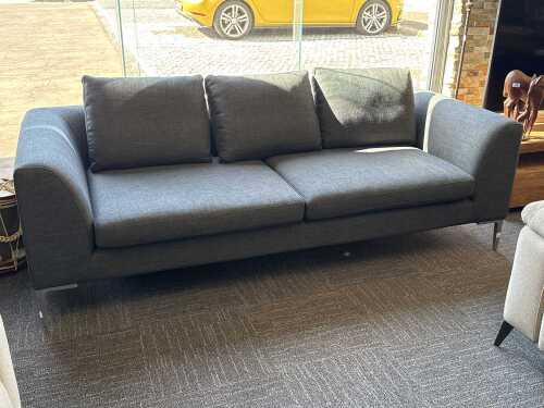 Freedom grey fabric three seater sofa
