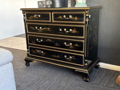 Chinoiserie style five drawer chest