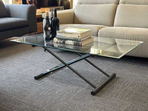 Glass top coffee table