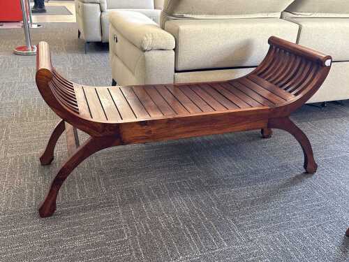 Curved timber bench seat