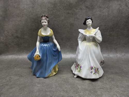 Two Royal Doulton porcelain lady figures