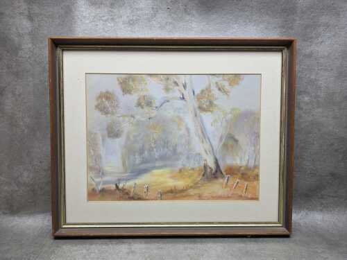 Ron Grose, (Misty Australian landscape), pastel on paper