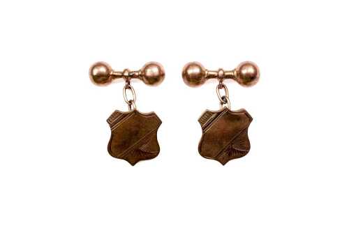 A pair of antique cufflinks in 9 carat rose gold