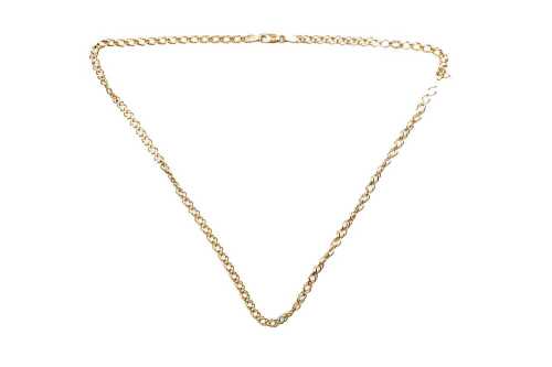 A broken fancy chain in 9 carat yellow gold