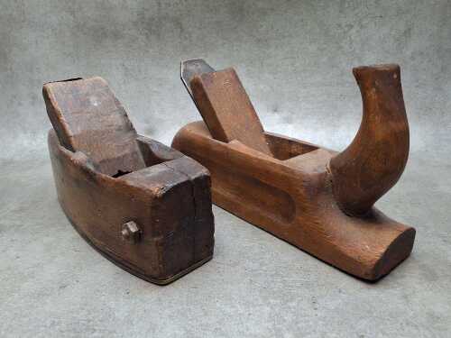 Two timber coffen smoothing planes
