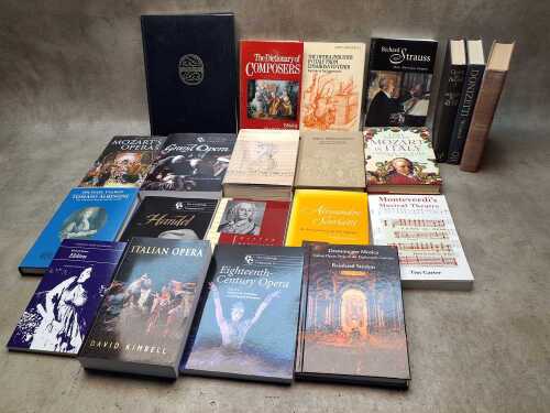 Classical and opera music history books, including Mozart in Italy