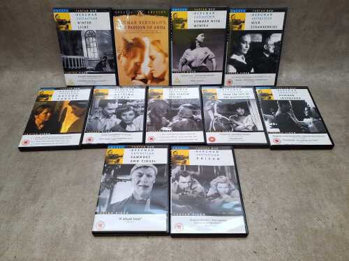 Eleven Ingmar Bergman DVDs, mostly Tartan 'The Bergman Collection'