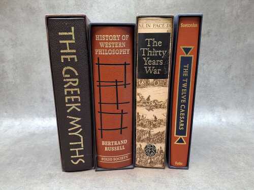 Four Folio Society books in slipcases