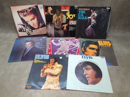 Eight Elvis Presley vinyl records