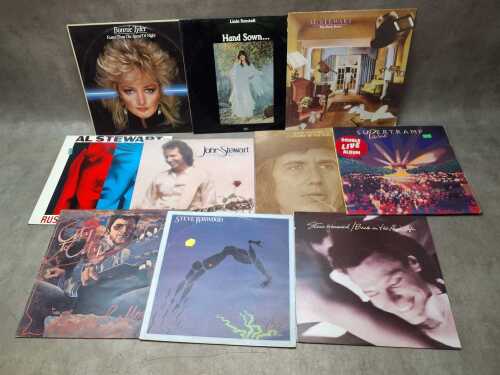 Ten Rock and Pop vinyl records, including Supertramp