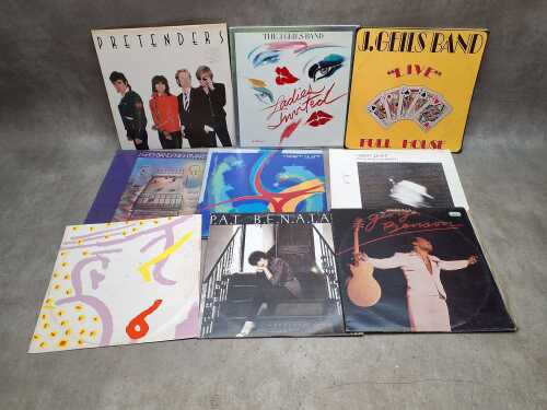 Eight Rock, Pop and Jazz vinyl records, including The Pretenders