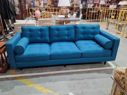 Freedom teal fabric three-seater sofa