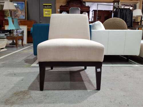 Beige fabric occasional chair