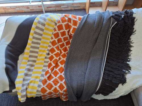 Six throw blankets